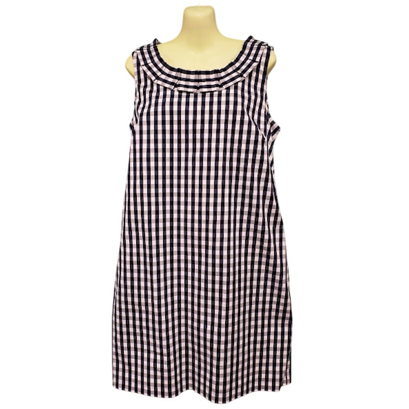 Talbots Navy & White Gingham Sleeveless Dress - Size 12p
